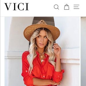 Tan Bondi Lace Straw Hat from VICI Collection